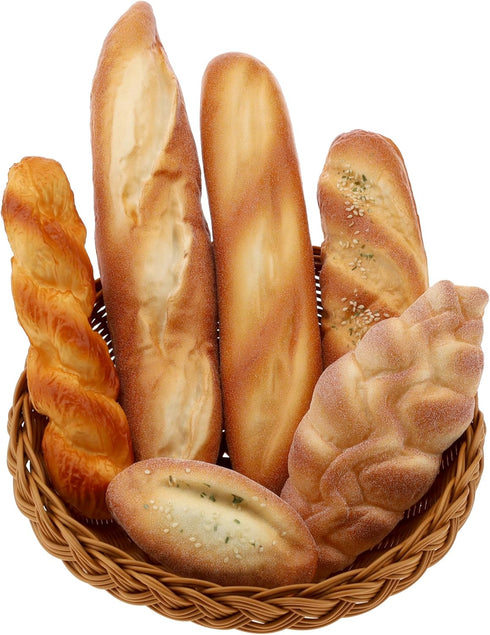 Gresorth 6 Pcs Artificial Bread Decoration Fake Baguette Food Model Simulation French