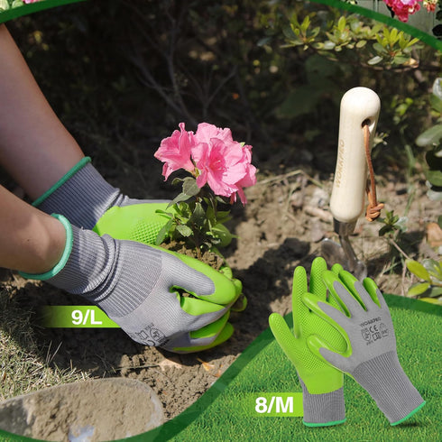 WORKPRO 6 Pairs Garden Gloves, Eco Latex Palm Coated Working Gloves for Weeding, Digging, Raking