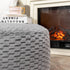 20x20x12 Inches Fur Ottoman Stool Unstuffed Footstool Cover Pouf Foot Rest Round Poof Seat Floor Bean Bag Chair