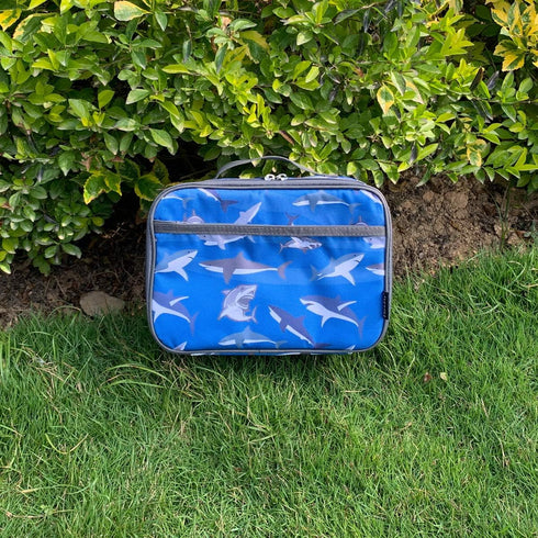 FlowFly Kids Lunch Box, Insulated Soft Bag Mini Cooler, Back to School Thermal Meal Tote Kit for Girls, Boys, Shark