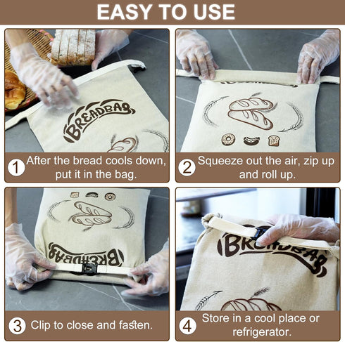 FONDFRAMORY (2 Pack) Beeswax Bread Bags for Sourdough, Large Size Sourdough Bread Bags with Beeswax to Keep Freshness