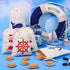 24 Pack 7 5 inch Shellwei Nautical Gift Bags Cotton Nautical Anchors Drawstring Bags Themed Favor Boat Goodie x