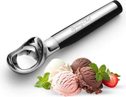 Spring Chef Heavy Duty Metal Ice Cream Scoop - Dishwasher Safe Ice