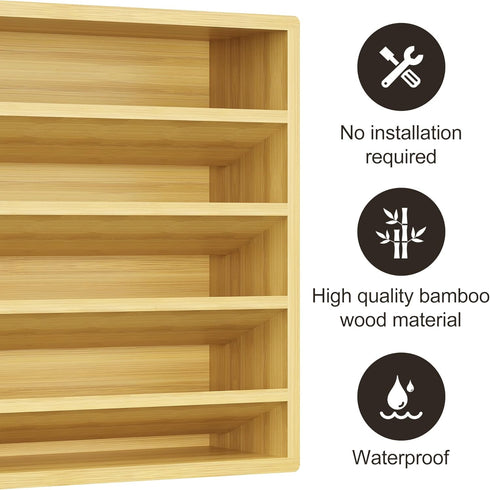 4 Countertop, 13.18 4.13 12.2 inches(Spice Orimade Tier Spice Rack Organizer for Cabinet, Freestanding Bamboo Seasoning