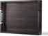 RAKYTO Ottoman Tray, Acacia Wood Serving Tray with Metal Handles, 16.5x12.5in Food Drinks
