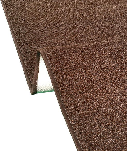 Kapaqua Custom Length Runner Rug, Solid Color Non Slip Rubber Backing for Hallway Stair Kitchen Living Room, Coffee