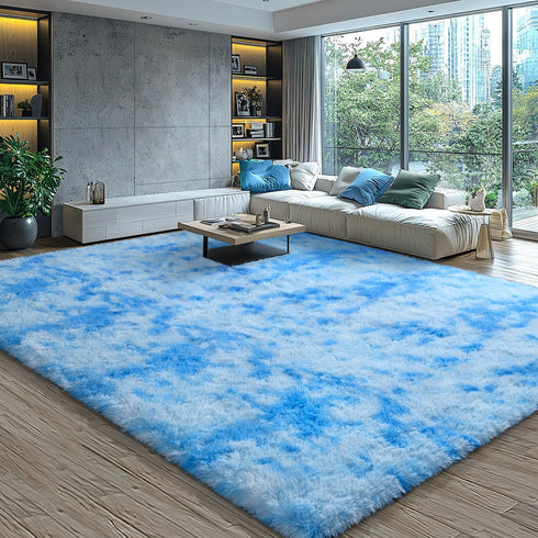 5x8 EVOIONOS Area Rug for Living Room Bedroom, Washable Fluffy Shag Large Rug, Soft Plush Non Slip Carpet for Indoor
