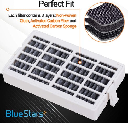 BlueStars W10311524 Fresh Flow Air Filter, Replacement Refrigerator Air Filter Compatible with Whirlpool, Pack of 12