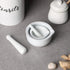 LEETOYI Porcelain Small Mortar and Pestle, Ceramic Herb Grinder Pill Crusher Set, 3.3 inch, White