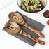 Salad Tongs, Wooden Serving Utensils Set, WOSPONFAN 10-inch Pakkawood for Kitchen Cooking
