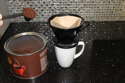 Gourmet Style Single Cup #2 Cone Pour Over Coffee Brewer Dripper, Portable Easy to Use Coffee Maker