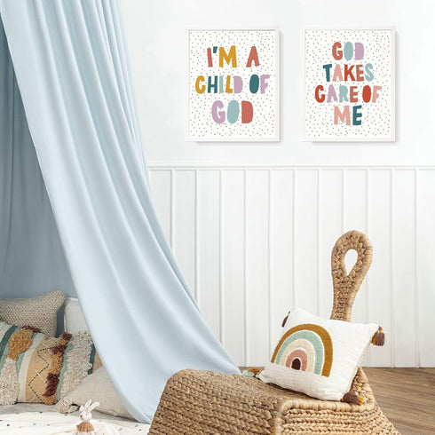 LARTSFRO 10x8 Inch Set 4 Jesus Loves me Wall Art Decor Posters Prints, Inspirational Bible Verses Room Bedroom Bathroom