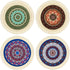 4 Pieces Rug Table Coasters, Oriental Design Fabric Drink Holders for Home Office, Round, Fresh Pattern