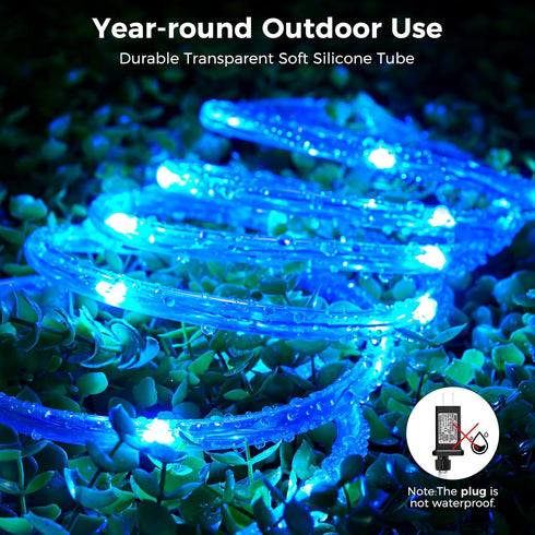 33FT 100 Bedroom,16 Minetom Color Changing Rope Lights Outdoor, LED String Lights with Plug & Remote, Waterproof