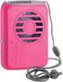 O2COOL Personal Travel Rechargeable Battery Powered Neck Cooling Fan, Single Pack (Pink)