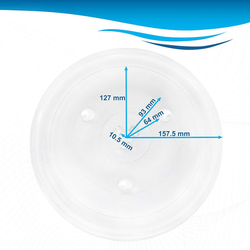 HQRP 12-3/8 inch Glass Turntable Tray - Compatible with Emerson Microwave Oven Cooking Plate 315mm