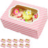 Global Sugar Art Deep Sturdy Cupcake Box with Insert, Holds 6 Cupcakes