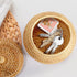 Round Rattan Basket Box with Lid, Small Handmade Woven Storage Basket for Home, Bathroom Decor Organizer
