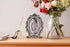 ChezMax Vintage Picture Photo Frames, 3x5 Ellipse Rose Antique Frame with Glass, Tabletop and Wall Hanging