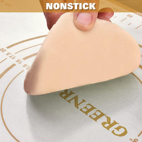 Large Silicone Pastry Mat, Extra Thick Non Stick Baking Mat with Measurement for Dough Rolling, Oven Liner