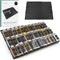 Plastic Spice Drawer Organizer, Expandable Rack for Drawer, Black Seasoning Organizer for Cabinet (Jars Not Included)