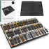 Plastic Spice Drawer Organizer, Expandable Rack for Drawer, Black Seasoning Organizer for Cabinet (Jars Not Included)