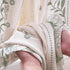 jinchan 45 Inch 2 Winslow Linen Curtains Length Small Window Curtains Embroidered Bordered Floral Drapes Light