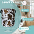 SELIONLIKN 18.9" x16.5" Cows Skin Brown Print Laundry Basket Foldable With Handles Tote Bag Oxford Cloth Animal Funny