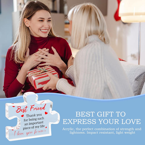2.2 2.8 inch Friend Gifts for Women Men - Gift for Her Him, Present for Friendship Birthday, Engraved Acrylic Block