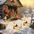 2 60 Shellwei Pcs Light up Chicken with Scarf Christmas Decoration Metal Chicken Ornaments with LED Lights Christmas