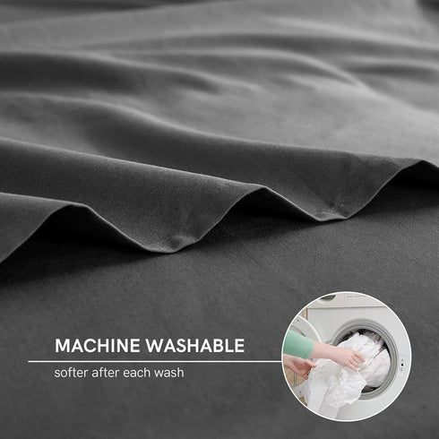 YnM Exclusive Cotton Duvet Cover for Weighted Blankets - Dark Grey, 41"x60"