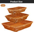 3 Pack EUSOAR Poly Wicker Bread Basket, Natural Brown Woven Decorative Bread Basket, Loaf Bread Vegetables Fruit Snack