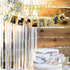 Engagement Wedding Decorations, Gold Engaged Banner and Photo Banner with Romantic Memories Picture Card Frames