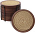 Mckanti 6 Pack Wood Coasters for Drinks with Cotton Coasters Insert, Wooden