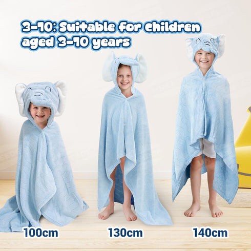 3-10,Kids 31 47 UNEEDE Blue Elephant Bath Hooded Towel for Kids,Extra Soft and Fast Drying Poncho for Toddlers Age