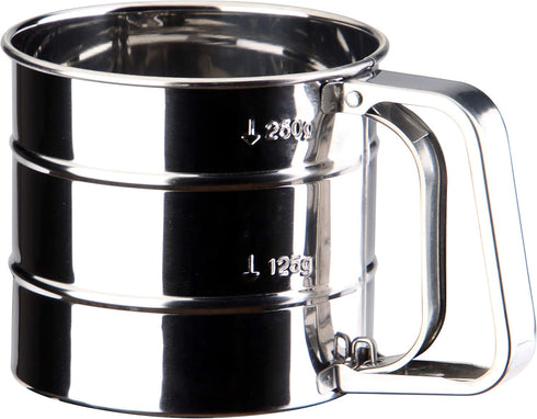 2.5 Cup Flour Sifter, Semi Automatic Small Baking Sieve, Stainless Steel Fine Mesh Sieve