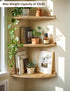 12x12 Inch Corner Shelves Wall Mount, Farmhouse Rustic Corner Floating Shelf with Cord Hole, Wooden Storage Organizer