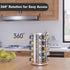 Revolving Spice Rack Set with 20 Spice Jars, Kitchen Spice Tower Organizer for Countertop or Cabinet, Includes 386