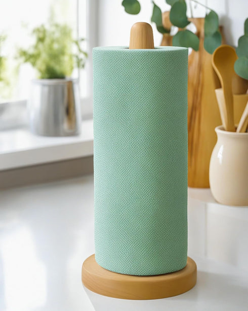 Wooden Paper Towel Holder Stand, Kitchen Paper Hanger Rack, Bathroom Towel Roll Organizer for Countertop