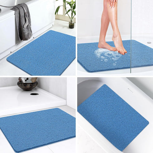 Mat,24x32 inch, LuxStep Shower Mat Bathtub Non-Slip Bath Mat with Drain, Quick Drying PVC Loofah Bathmat