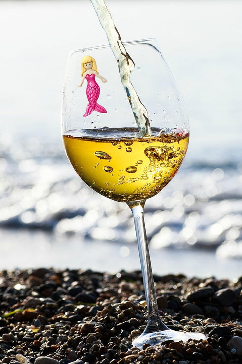 Mermaid Magnetic Wine Charms and Glass Markers Set of 6, Great Gift for Women