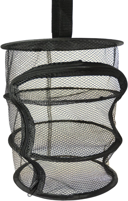 9 Inch 3 Level MICRO Hanging Dry Net, Indoor/Closet Drying Rack for Herbs, Black Mash Screen with Zipper