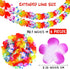 Aneco 6 Pack Colorful Hawaiian Luau Tropical Flower Lei Garland, 10 Feet Each