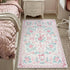 Collive Pink Rugs for Bedroom Girls, 4x6 Floral Washable Area Rug Non