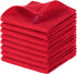 joybest Cotton Kitchen Dish Cloths, 8-Pack Waffle Weave Ultra Soft Absorbent Dish Towels, 12x12 Inches, Red