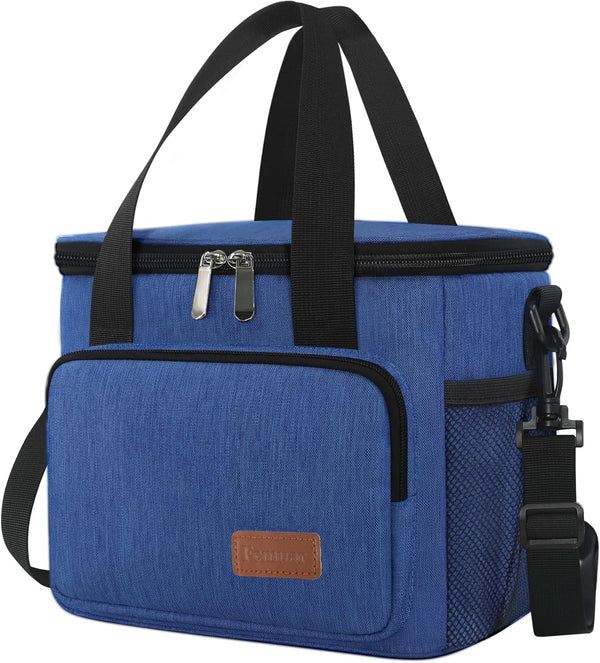 Femuar Insulated Lunch Bags for Women/Men, Leakproof Lunch Cooler Bag for Work Office Picnic - Blue