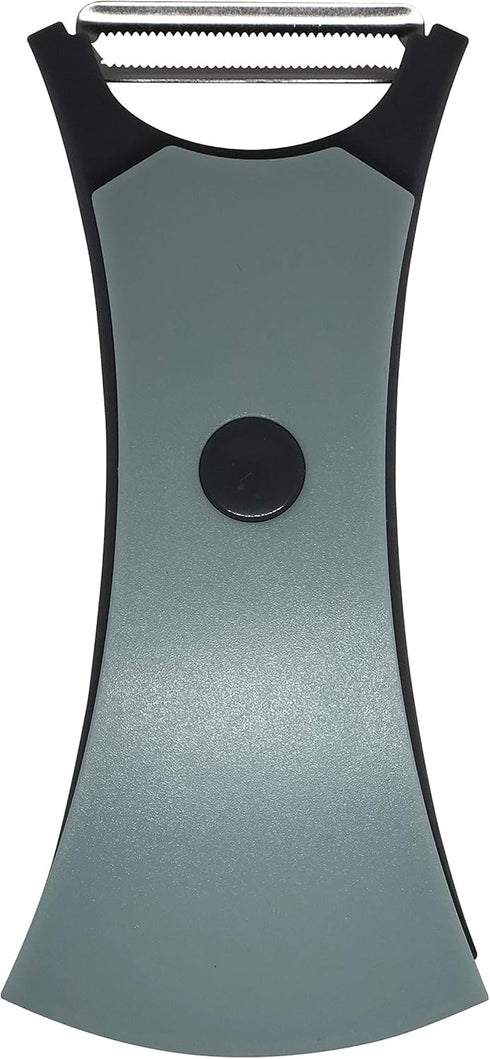 2-in-1 Rotating Peeler with Straight and Serrated Stainless Steel Blades (Light Blue)