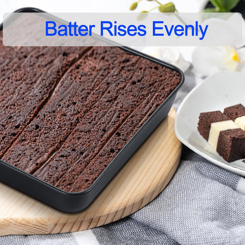 E-far 8x8 Inch Square Baking Pan with Lid Set, Nonstick Metal Bakeware for Oven Cooking, 2 Pieces