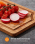 Set 3-Piece Bamboo Cutting Board for Kitchen, Knife-Friendly Wooden Cutting Boards with Juice Groove, Durable Chopping