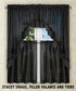 Ellis Curtain Stacey Sheer Tailored Tier Pair Curtains, 56" x 30", Black